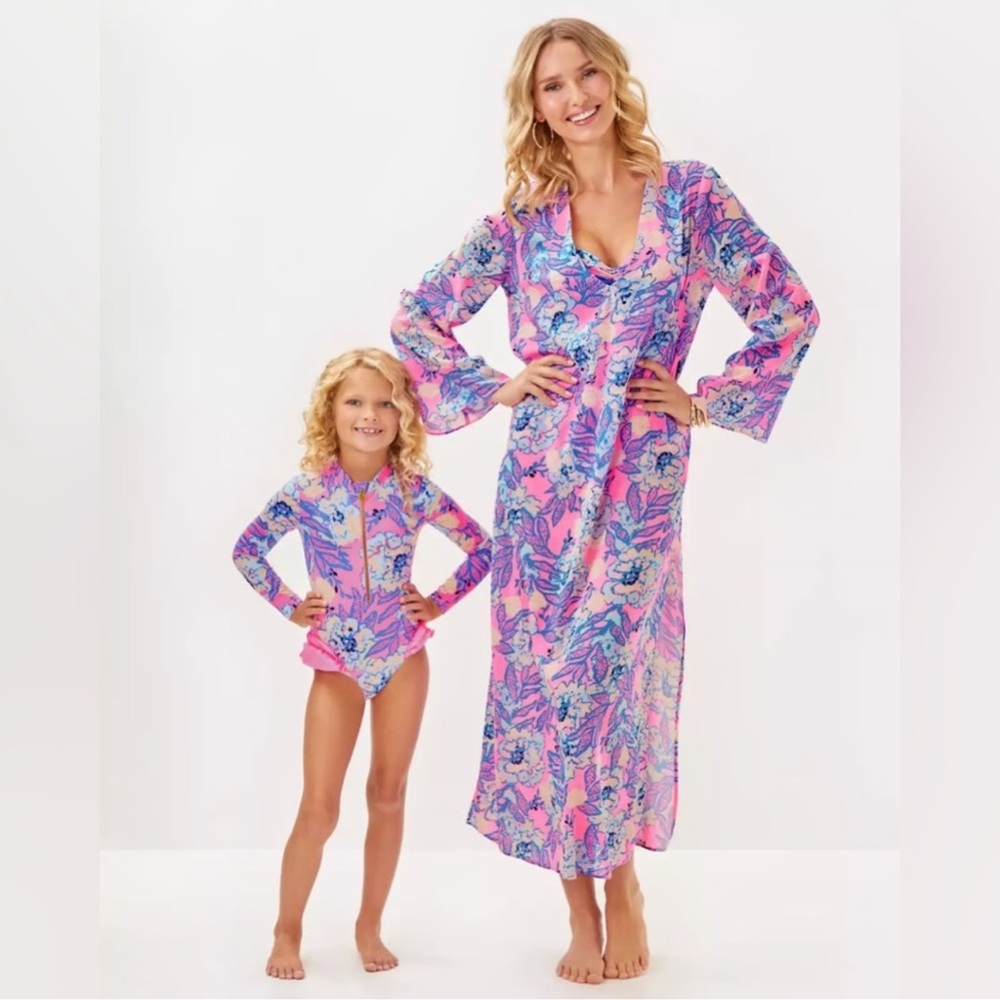 NWT Lilly Pulitzer Perry Long Sleeve Maxi Cover-Up - Picture 2 of 6
